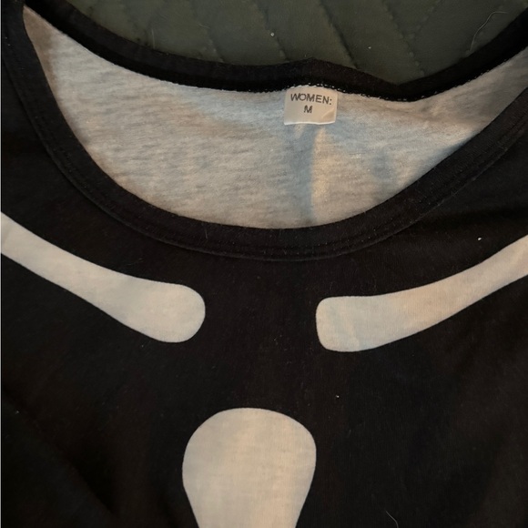 Halloween Pajamas Sets Funny Skeleton Printed Pant Set Women Medium - Picture 3 of 3